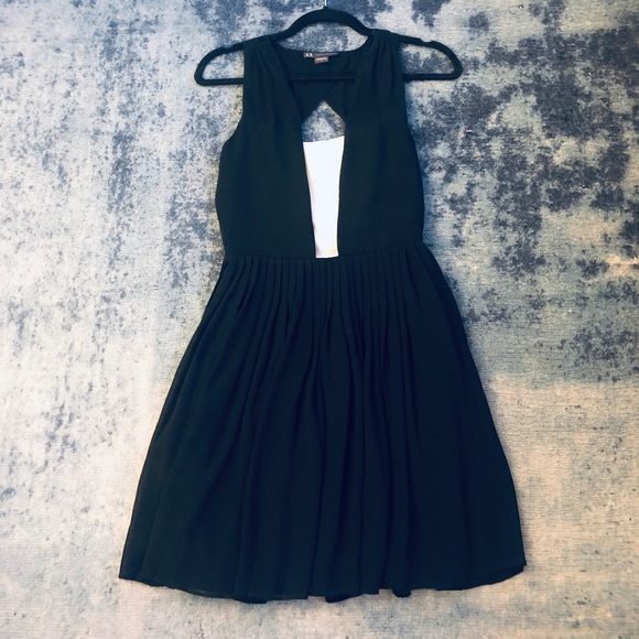 black and white silk dress